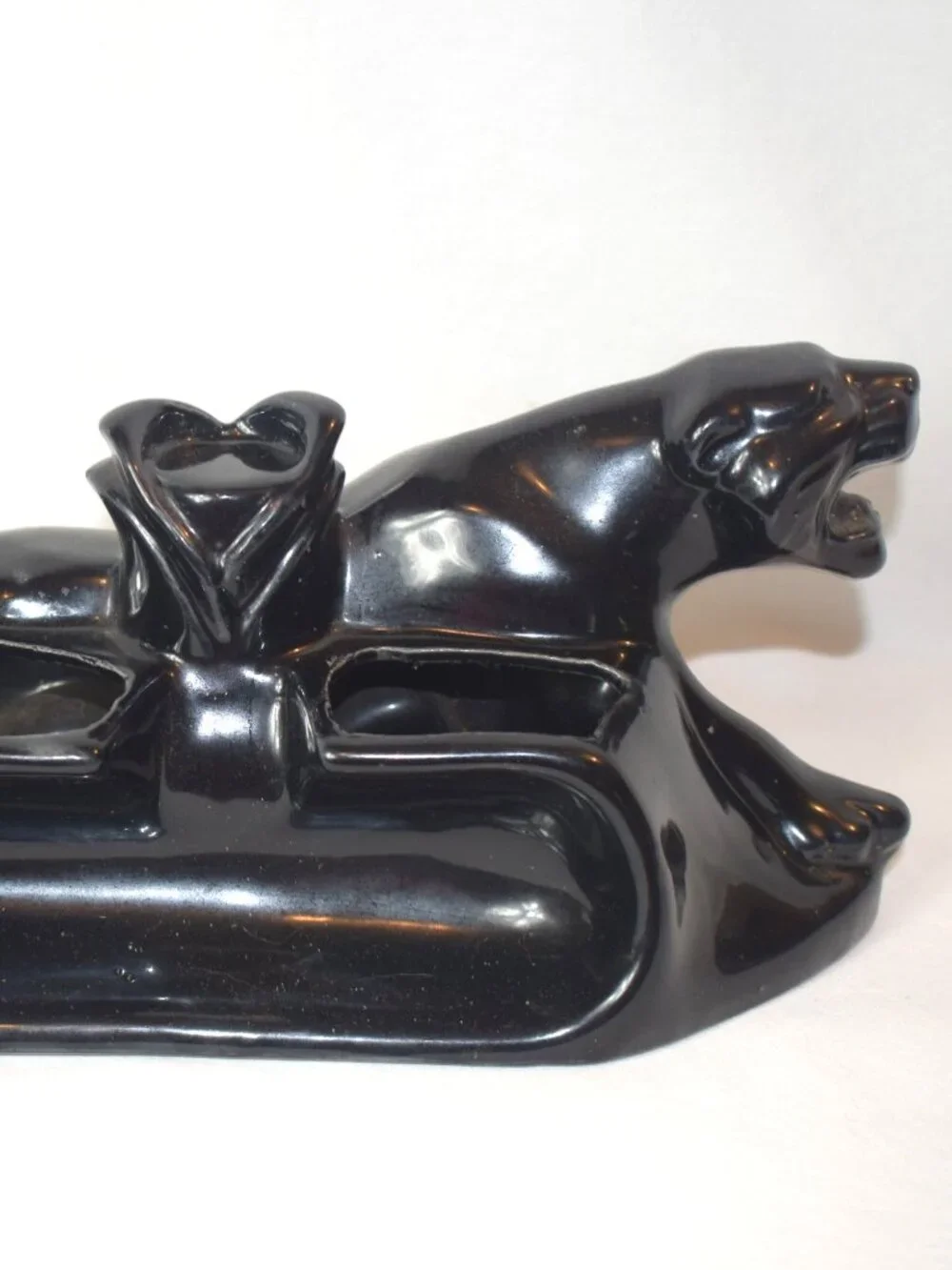 Vintage Ceramic Black Panther TV Lamp